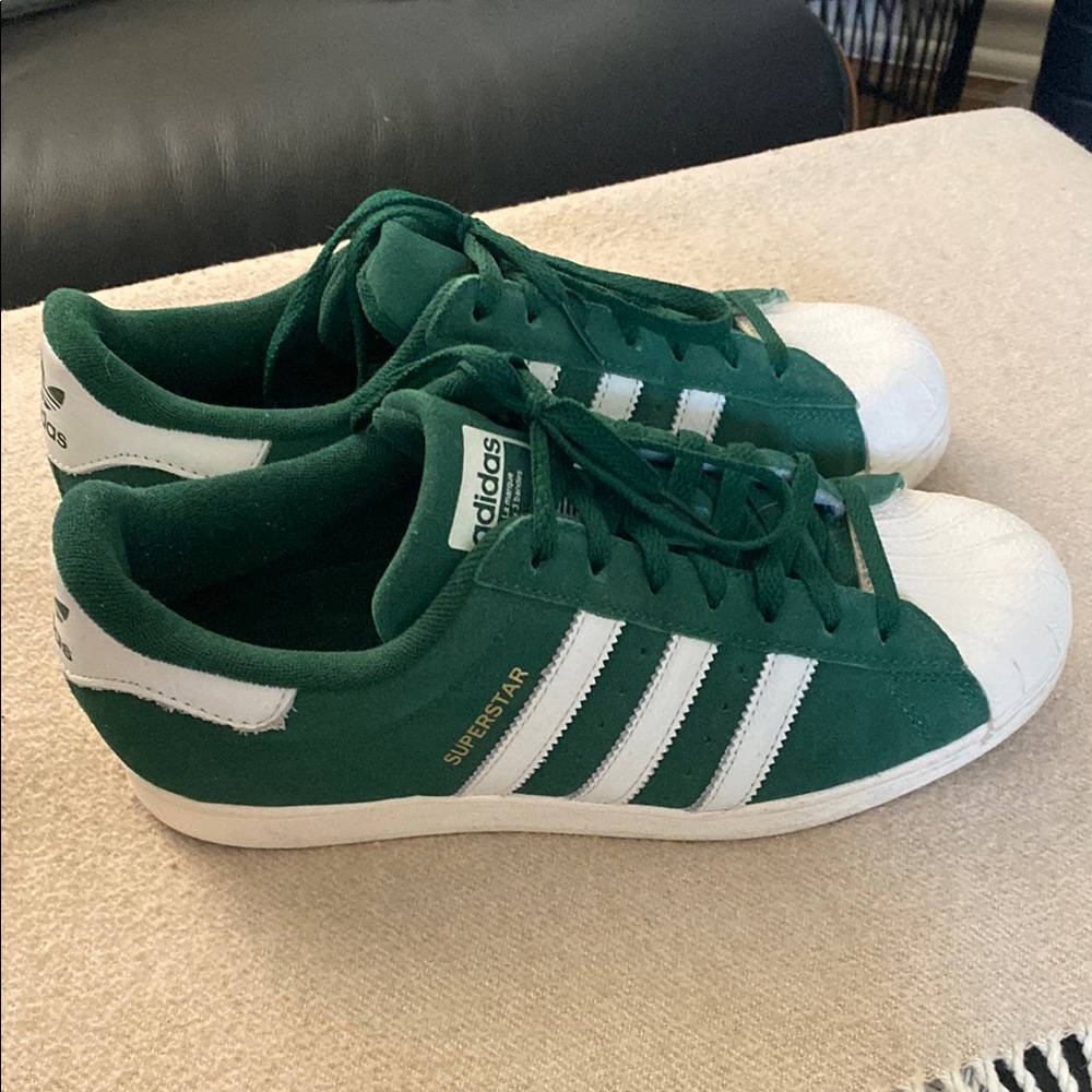 Adidas Superstar Green with White Stripes